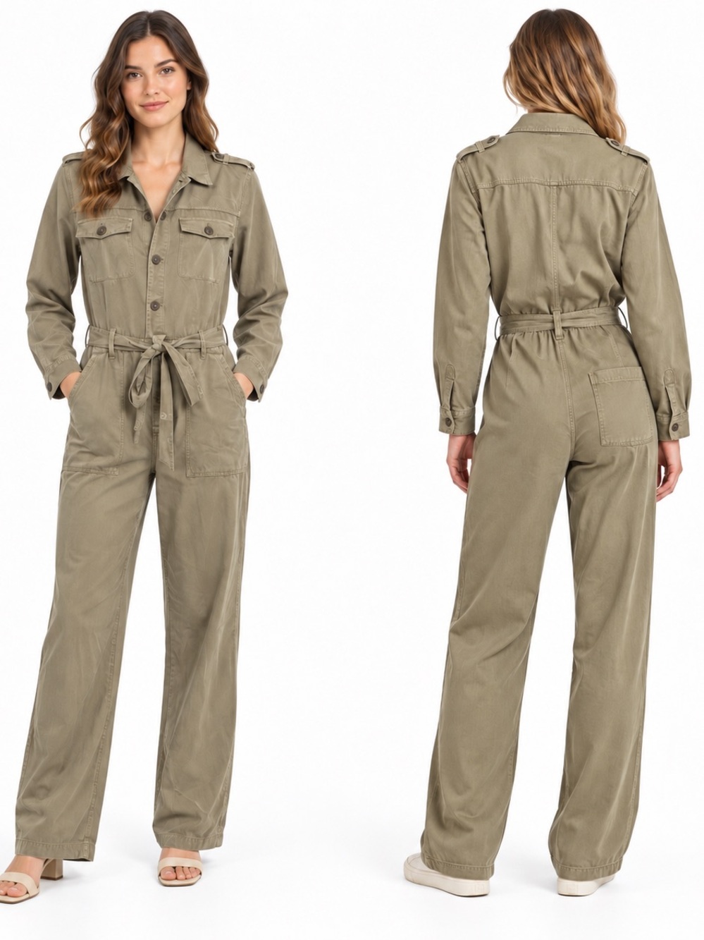 Lucky Brand Out of Town Jumpsuit in Khaki size M